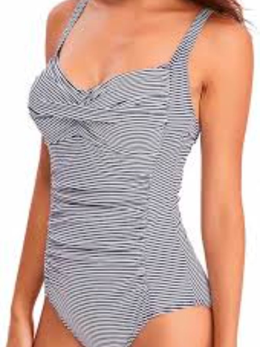 Nip Tuck Swim Ahoy Joanne One Piece Swimsuit NWOT Size 6 Blue White Stripe